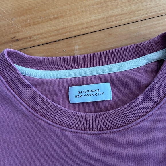 ☀️3/$25 Saturdays NYC Bowery Miller Standard Crew sweatshirt in a mauve large - Picture 3 of 11